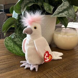 RARE Ty beanie babies Kuku The Cockatoo w/tag errors 1997-1998 Retired Bird